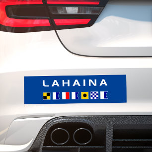 Lahaina Maui Nautical Maritime Signal Flags Bumper Sticker