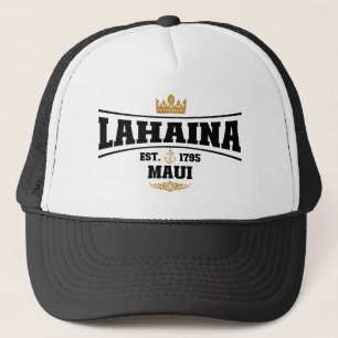 Lahaina Maui Vintage Boat Anchor Flag 1795 Gifts Trucker Hat