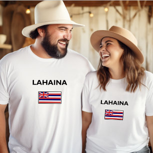 Lahaina USA Hawaiian Flag Light-Colour T-Shirt