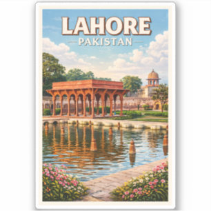 Lahore Pakistan Gardens Illustration Travel Art