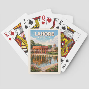 Lahore Pakistan Gardens Illustration Travel Art Playing Cards