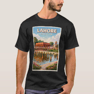 Lahore Pakistan Gardens Illustration Travel Art T-Shirt