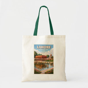 Lahore Pakistan Gardens Illustration Travel Art Tote Bag