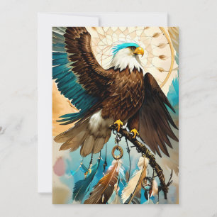 L'aigle Dreamcatcher Carte de voeux plate