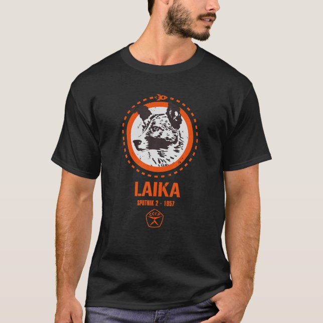 Laika Dog Sputnik Space Travel USSR T-Shirt (Front)