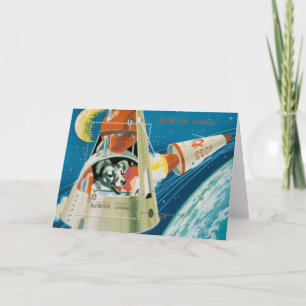 Laika First Dog In Space Note Card by Brad Hines