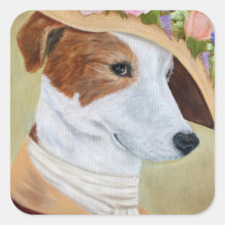 Laika the Victorian Pooch Square Sticker