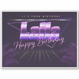 Laila Name Vorname lila retro Sticker Geburtstag