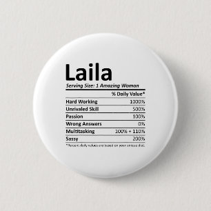 Laila Nutrition Personalized Name Funny Christmas 2 Inch Round Button