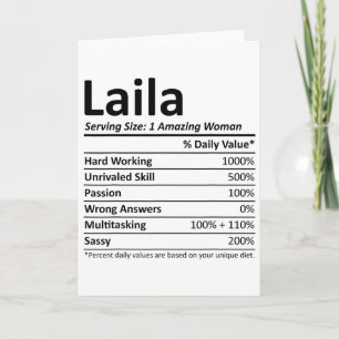Laila Nutrition Personalized Name Funny Christmas  Card