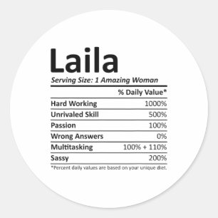 Laila Nutrition Personalized Name Funny Christmas  Classic Round Sticker