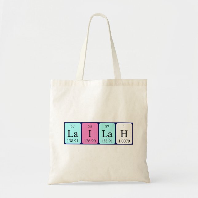 Lailah periodic table name tote bag (Front)
