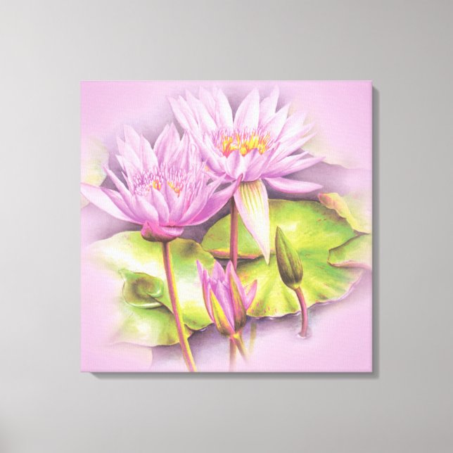 Laine d'eau fleurs violet motif de toile florale (Recto)