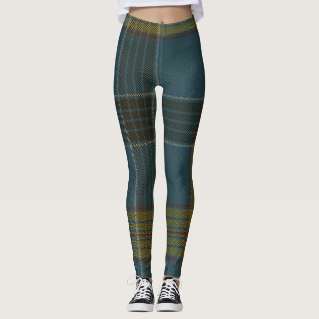 Laing Tartan Clan Plaid Leggings (Front)