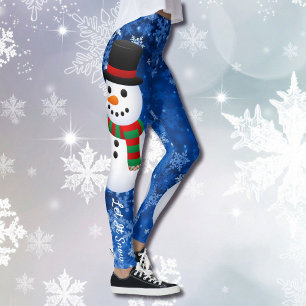 Laisser ça Leggings Snowman Pantalon de Noël