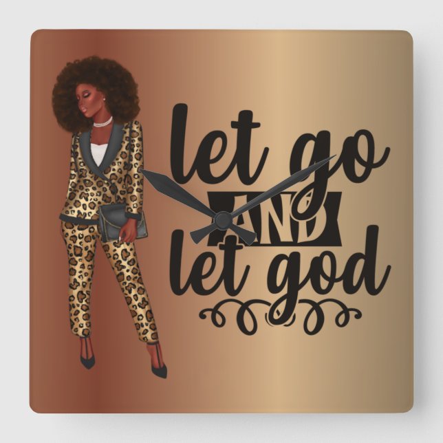 Laisser Dieu Black Woman Wall Horloge (Recto)