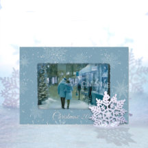 Laisser la carte de Noël bleu neige