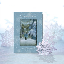 Laisser la carte de Noël bleu neige