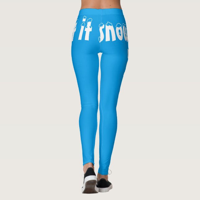 Laisser la neige Léger Leggings Bleus (Dos)