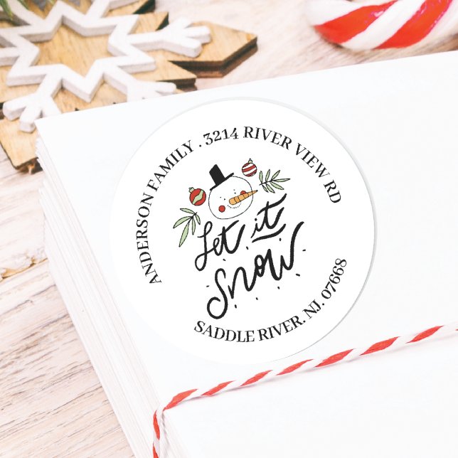 Laisser la neige Snowman Sticker Étiquette de adre (Créateur téléchargé)