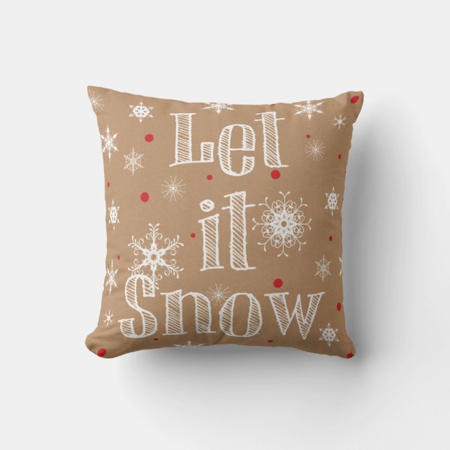 Laisser la neige sur Faux Kraft Coussin papier (Recto)