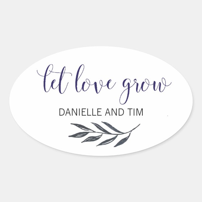 Laisser l'amour grandir Stickers Étiquette Mariage (Devant)