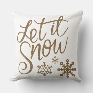 Laisser Neige Or & Blanc Jeu Oreiller