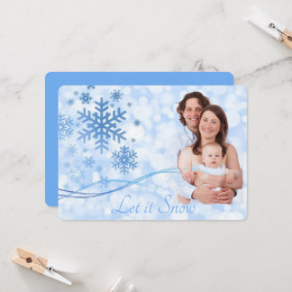 Laisser neiger bleu plat carte de vacances