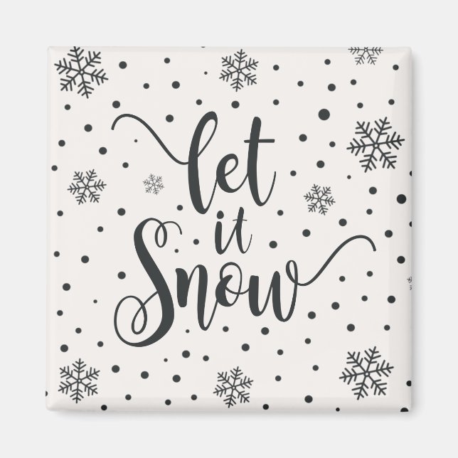 Laisser neiger Noël Calligraphie | Magnet (Devant)