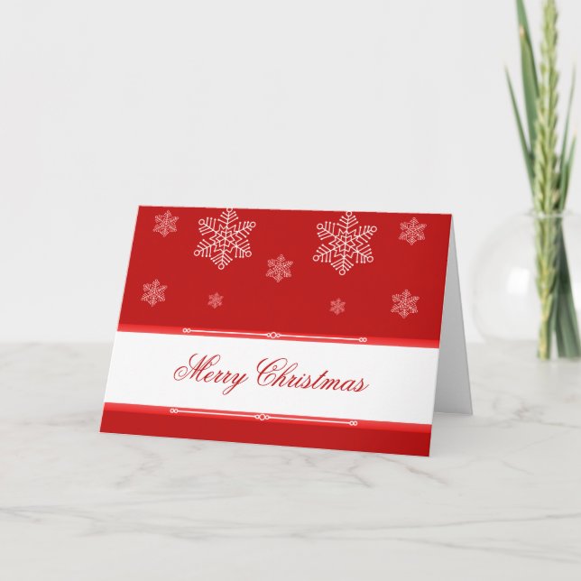 Laisser neiger Noël Carte de voeux, Rouge (Devant)