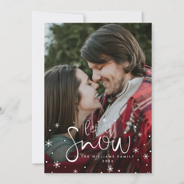 Laisser neiger Photo Cartes de Noël (Devant)