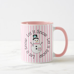 Laisser neiger rose bonhomme de neige Mug café de