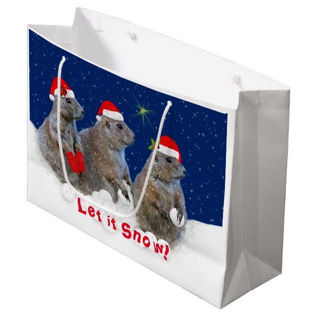 Laisser neiger Sac cadeau de Noël (Devant Angle)
