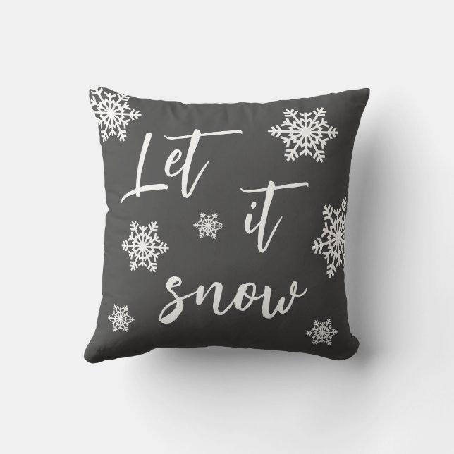 Laisser neiger Snowflake Gris Coussin de Noël (Verso)