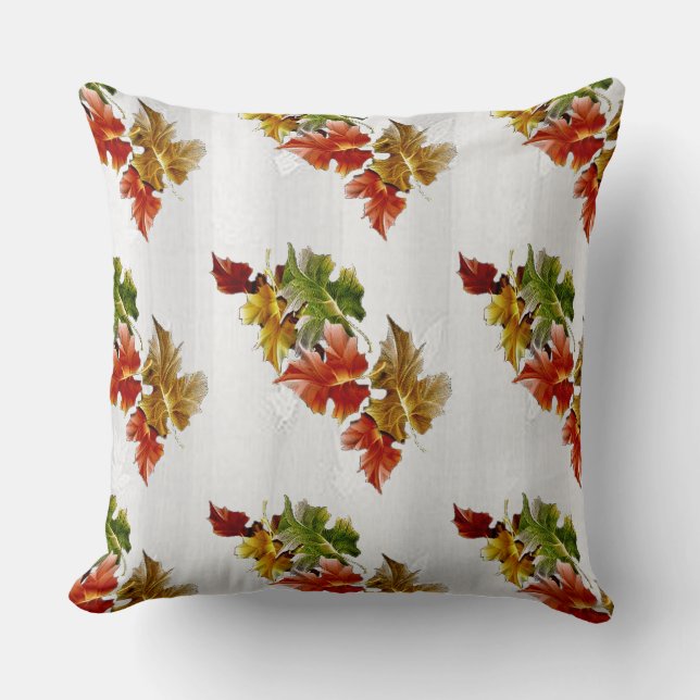 Laisses d'automne blanches oreiller Motif (Recto)