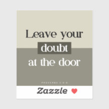 Laissez douter à la porte - Sticker de versets bib
