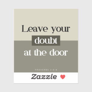Laissez douter à la porte - Sticker de versets bib