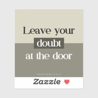 Laissez douter à la porte - Sticker de versets bib