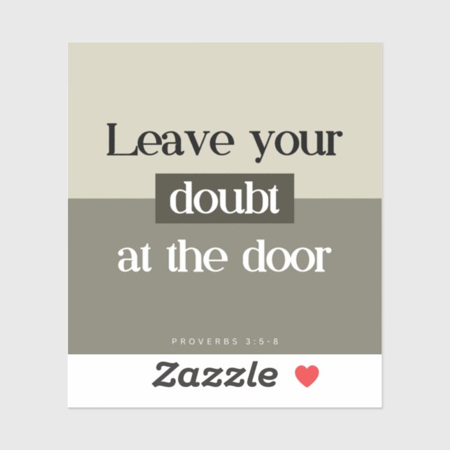 Laissez douter à la porte - Sticker de versets bib (Feuille)