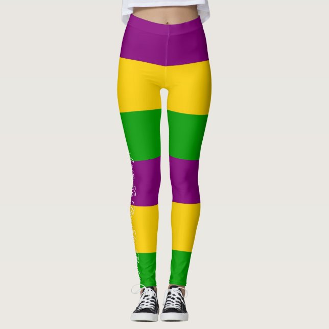 Laissez La Bon Tonne Roulet Mardi Gras Leggings (Front)