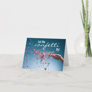 Laissez la carte d'anniversaire de Confetti voler