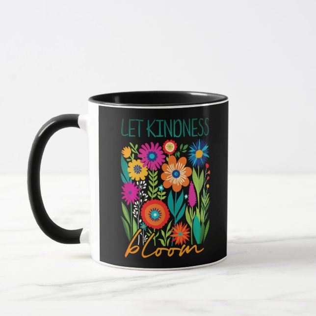 Laissez la gentillesse s'épanouir. mug à café (Gauche)