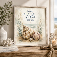 Laissez la marée vous réinitialiser Art mural coqu