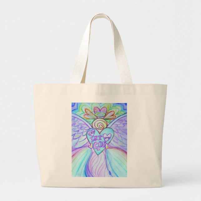 Laissez l'amour laisser Dieu Rainbow Angel Art Sac (Devant)