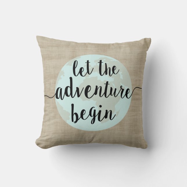 Laissez l'aventure commencer le grand coussin de (Recto)