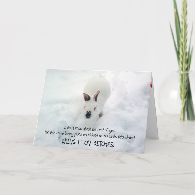 "Laissez-le carte de voeux de Snowbunny" :) (Devant)