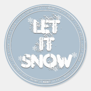 Laissez-le Sticker neige Winker bleu