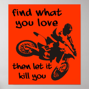 Laissez-le vous tuer Affiche Panneau Moto Cross Di
