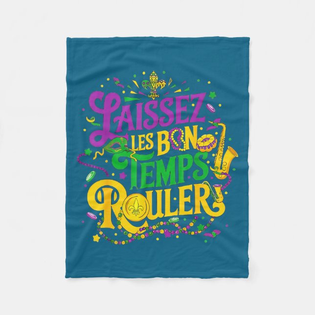 Laissez Les Bon Temps Rouler Fleece Blanket (Front)