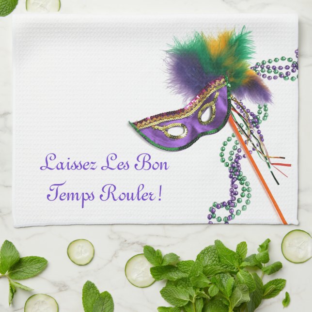 Laissez Les Bon Temps Rouler! Kitchen Towel (Folded)
